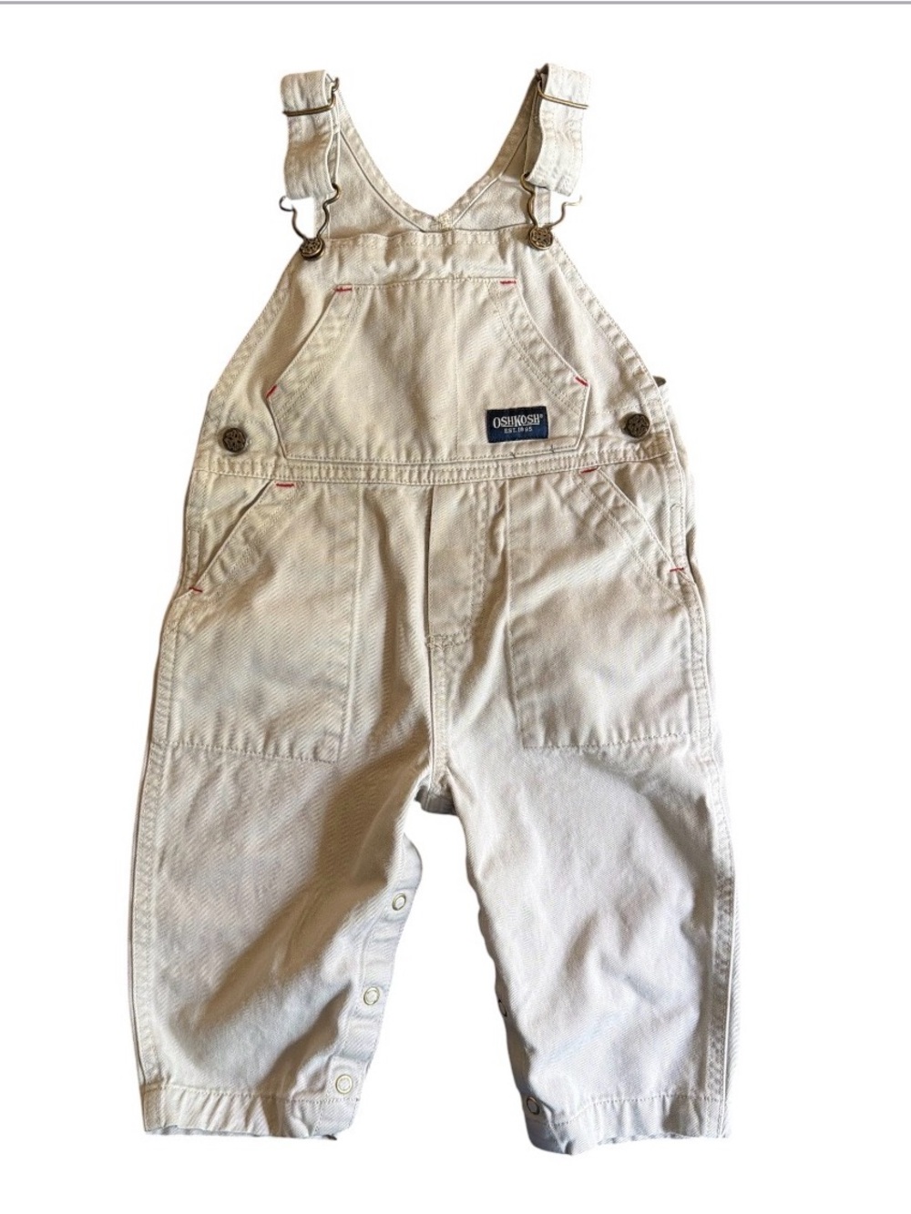 OshKosh B'gosh Cream Kids Overalls 18M